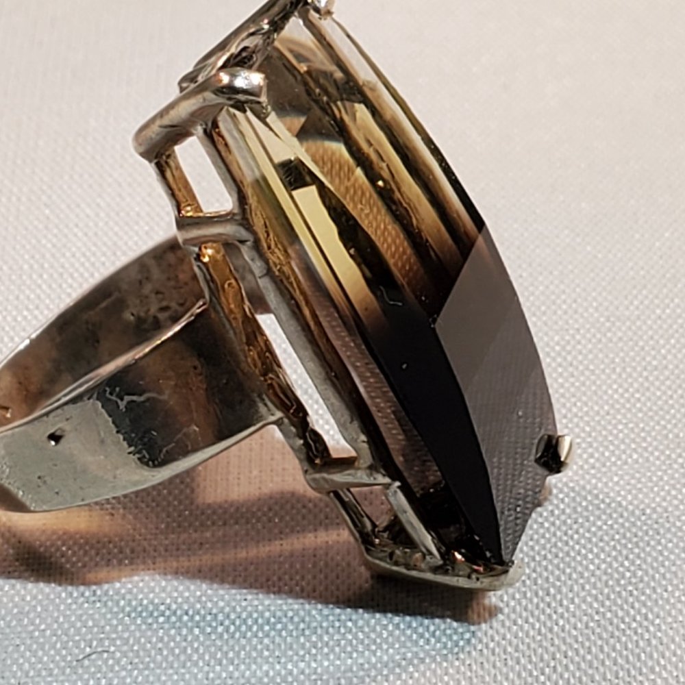 Bi Color Citrine Ring